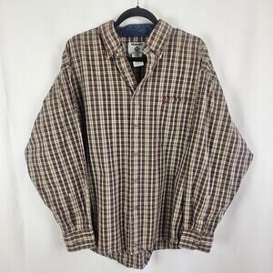 Wrangler PBR Plaid Button Up Shirt XXL Long Sleeve Western Rodeo